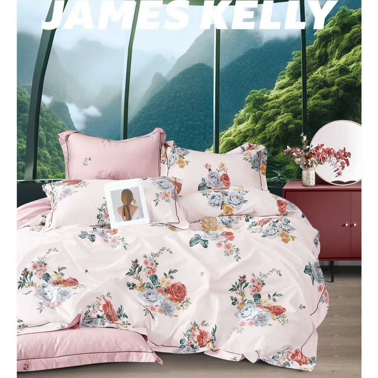 91家纺网 家纺一手货源 找家纺 （总1）未来家居 JAMES KELLY （铂金凯丽）2026新款40支13376全棉印染铂金长绒棉四件套-系列9