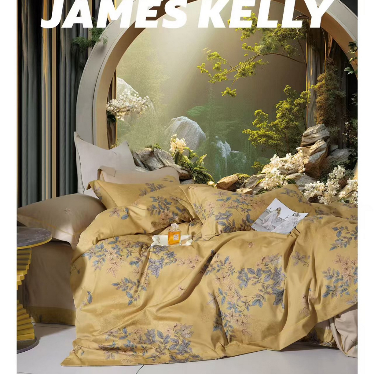 91家纺网 家纺一手货源 找家纺 （总1）未来家居 JAMES KELLY （铂金凯丽）2026新款40支13376全棉印染铂金长绒棉四件套-系列9