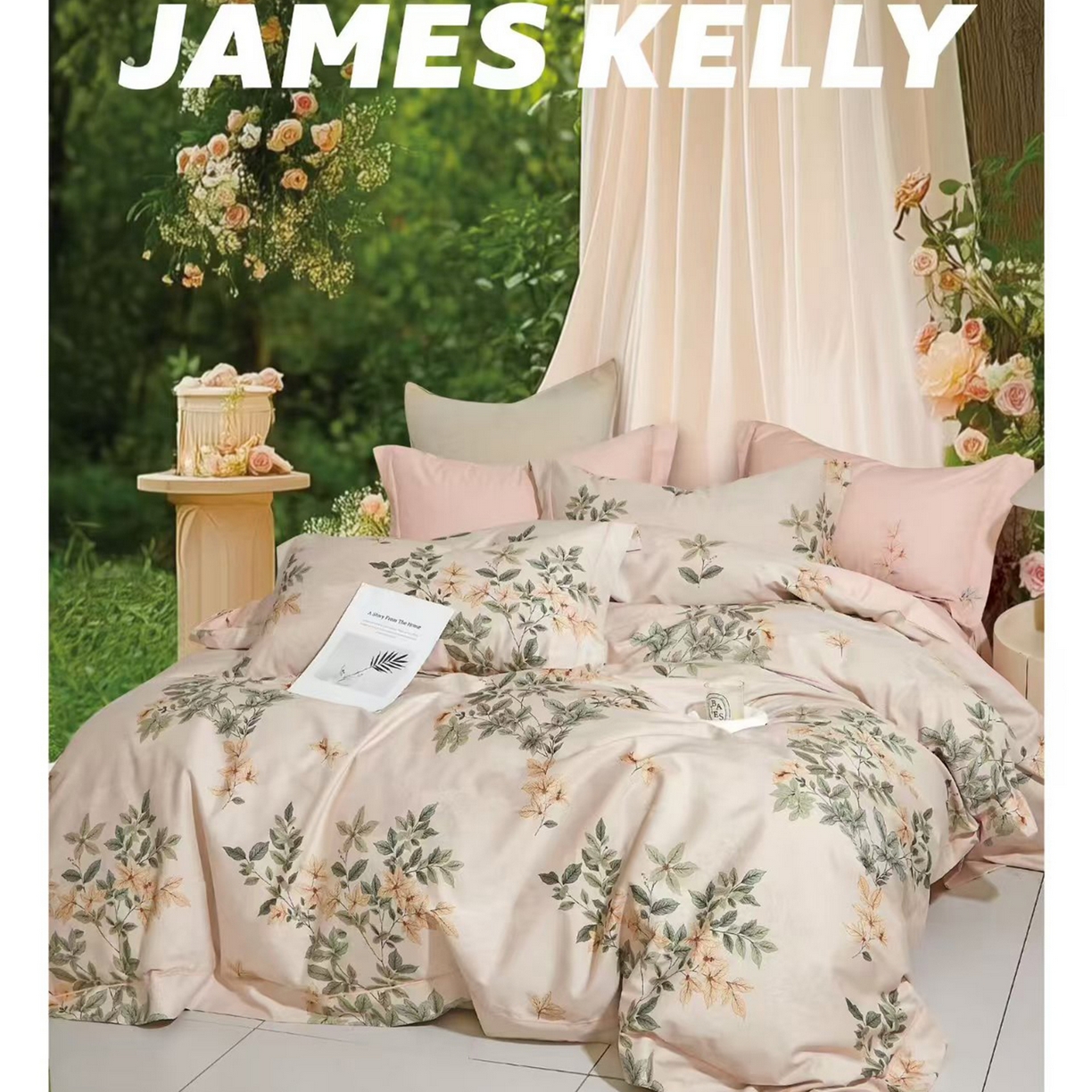 91家纺网 家纺一手货源 找家纺 （总1）未来家居 JAMES KELLY （铂金凯丽）2026新款40支13376全棉印染铂金长绒棉四件套-系列9