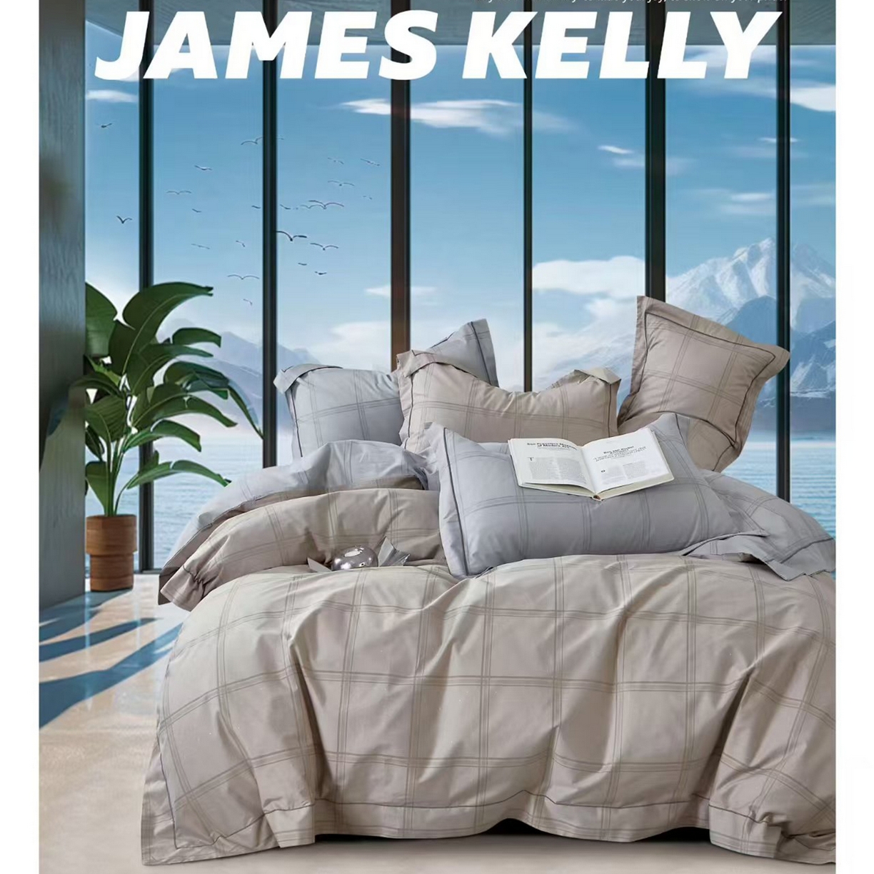 91家纺网 家纺一手货源 找家纺 （总1）未来家居 JAMES KELLY （铂金凯丽）2026新款40支13376全棉印染铂金长绒棉四件套-系列9