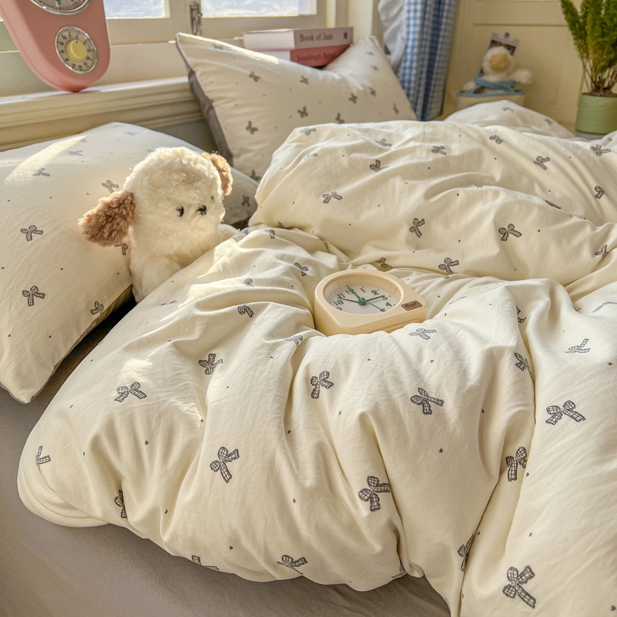 91家纺网 家纺一手货源 找家纺 思诺羽床笠 2026新款古法水洗仿棉云感棉三件套四件套 蝴蝶恋歌