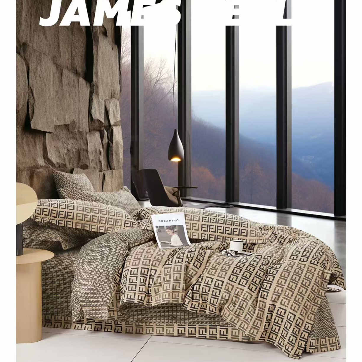 91家纺网 家纺一手货源 找家纺 （总1）未来家居 JAMES KELLY （铂金凯丽）2026新款40支13376全棉印染铂金长绒棉四件套-系列9