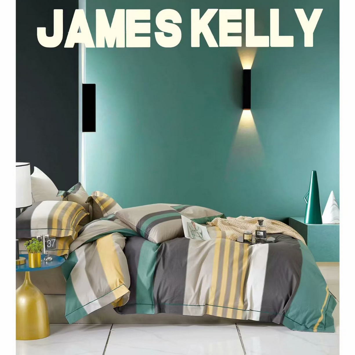 91家纺网 家纺一手货源 找家纺 （总1）未来家居 JAMES KELLY （铂金凯丽）2026新款40支13376全棉印染铂金长绒棉四件套-系列9