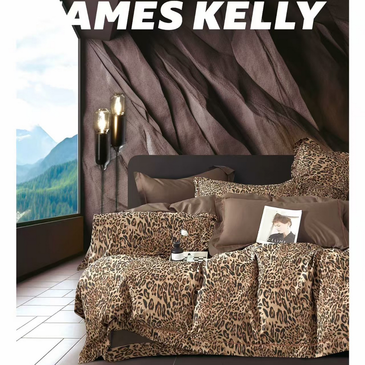 91家纺网 家纺一手货源 找家纺 （总1）未来家居 JAMES KELLY （铂金凯丽）2026新款40支13376全棉印染铂金长绒棉四件套-系列9