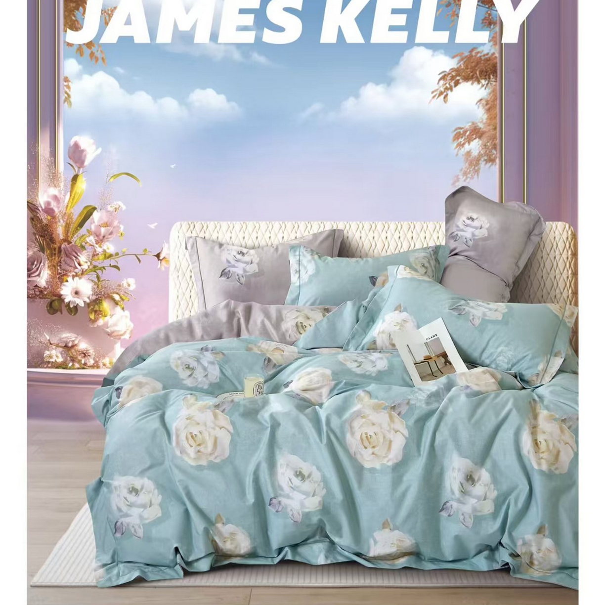 91家纺网 家纺一手货源 找家纺 （总1）未来家居 JAMES KELLY （铂金凯丽）2026新款40支13376全棉印染铂金长绒棉四件套-系列9