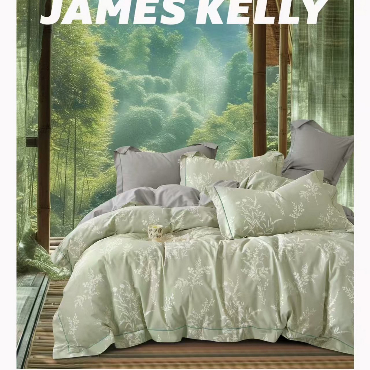 91家纺网 家纺一手货源 找家纺 （总1）未来家居 JAMES KELLY （铂金凯丽）2026新款40支13376全棉印染铂金长绒棉四件套-系列9