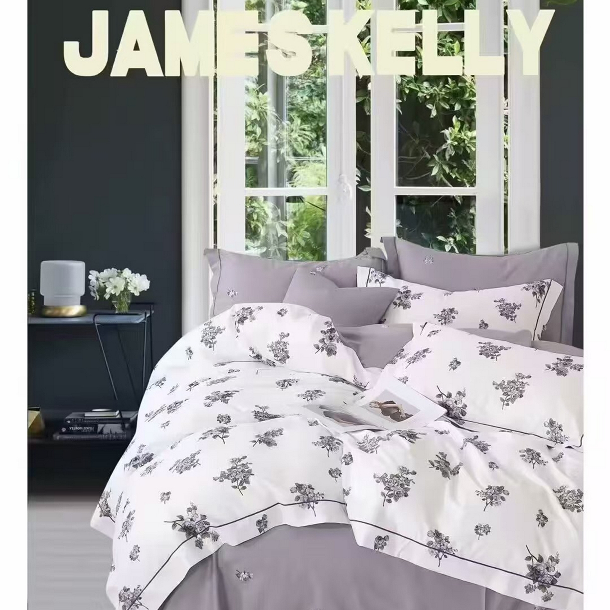 91家纺网 家纺一手货源 找家纺 （总1）未来家居 JAMES KELLY （铂金凯丽）2026新款40支13376全棉印染铂金长绒棉四件套-系列9