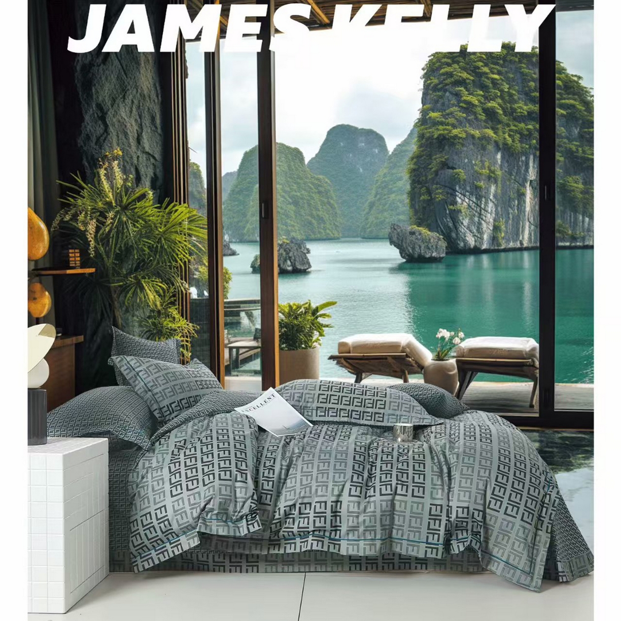 91家纺网 家纺一手货源 找家纺 （总1）未来家居 JAMES KELLY （铂金凯丽）2026新款40支13376全棉印染铂金长绒棉四件套-系列9