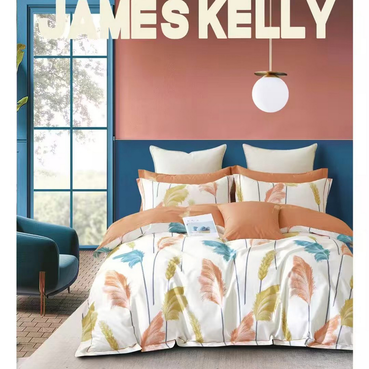 91家纺网 家纺一手货源 找家纺 （总1）未来家居 JAMES KELLY （铂金凯丽）2026新款40支13376全棉印染铂金长绒棉四件套-系列9