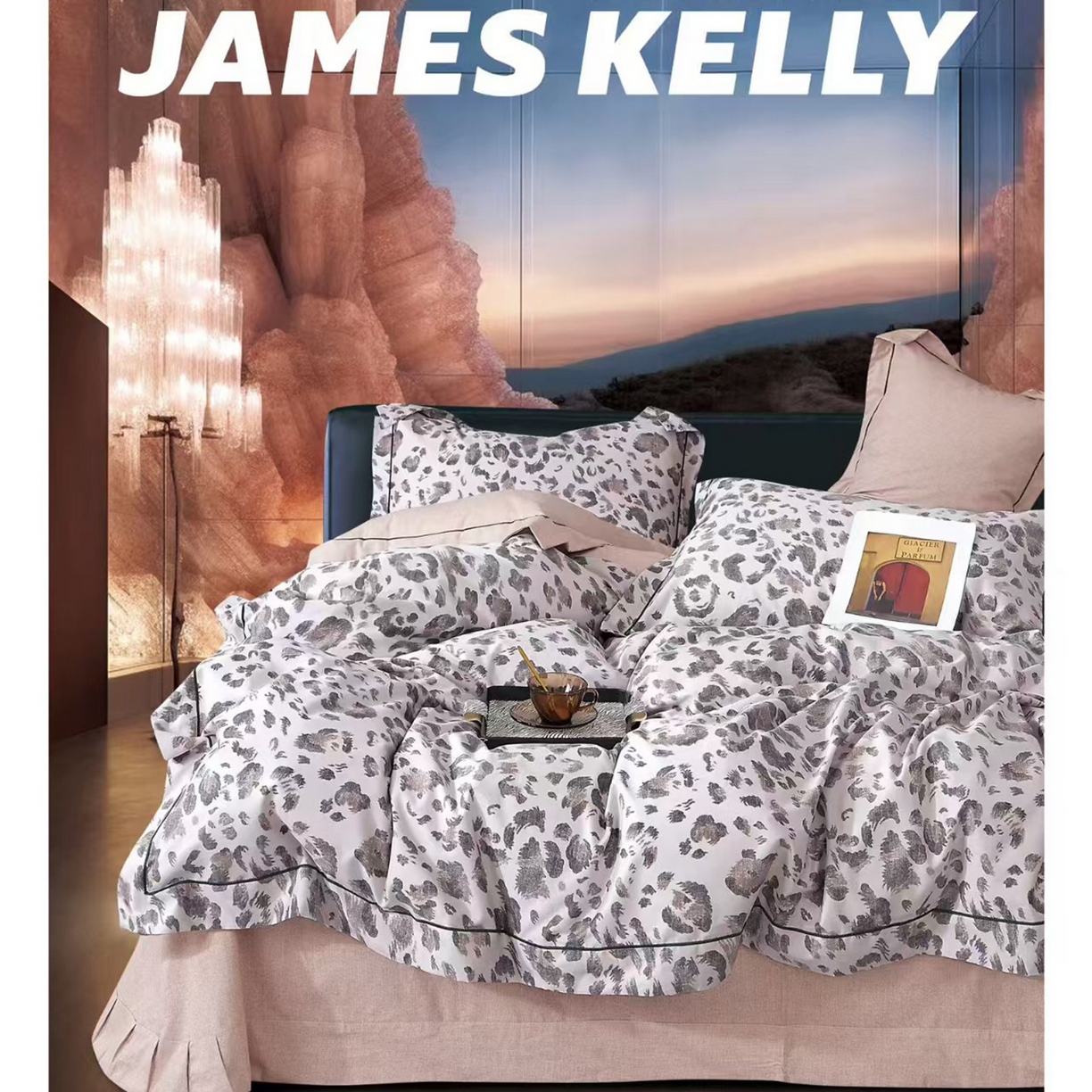 91家纺网 家纺一手货源 找家纺 （总1）未来家居 JAMES KELLY （铂金凯丽）2026新款40支13376全棉印染铂金长绒棉四件套-系列9