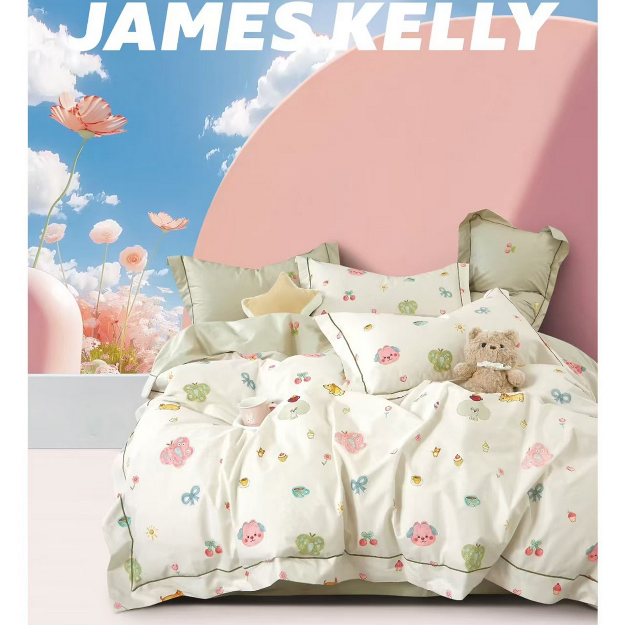 91家纺网 家纺一手货源 找家纺 （总1）未来家居 JAMES KELLY （铂金凯丽）2026新款40支13376全棉印染铂金长绒棉四件套-系列9