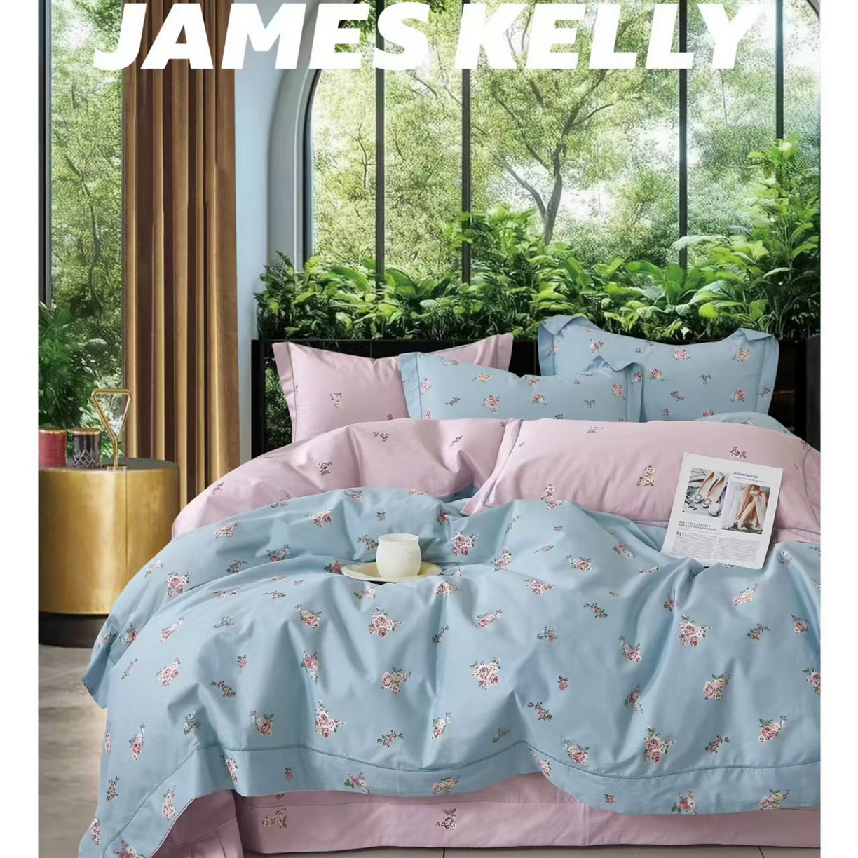 91家纺网 家纺一手货源 找家纺 （总1）未来家居 JAMES KELLY （铂金凯丽）2026新款40支13376全棉印染铂金长绒棉四件套-系列9