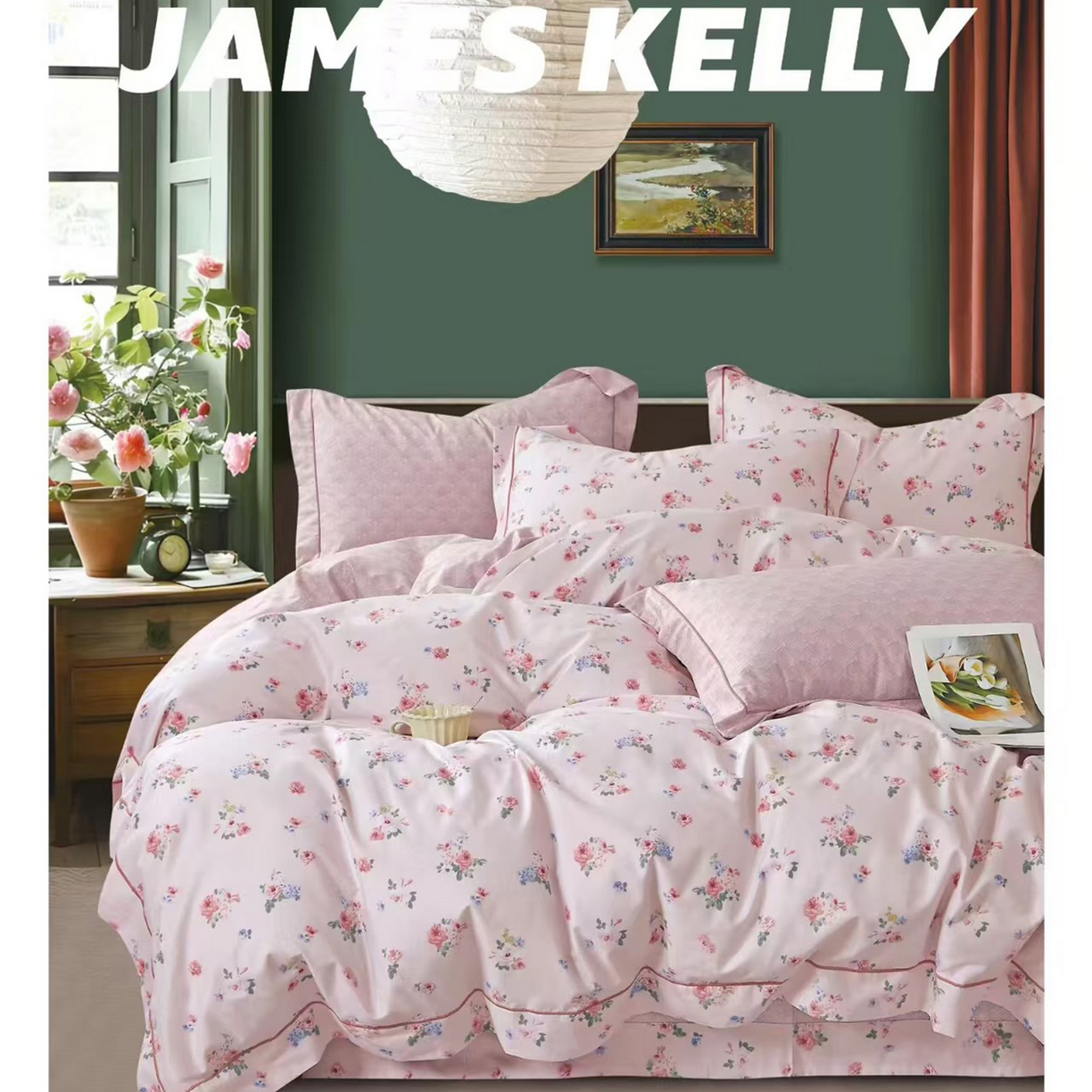 91家纺网 家纺一手货源 找家纺 （总1）未来家居 JAMES KELLY （铂金凯丽）2026新款40支13376全棉印染铂金长绒棉四件套-系列9