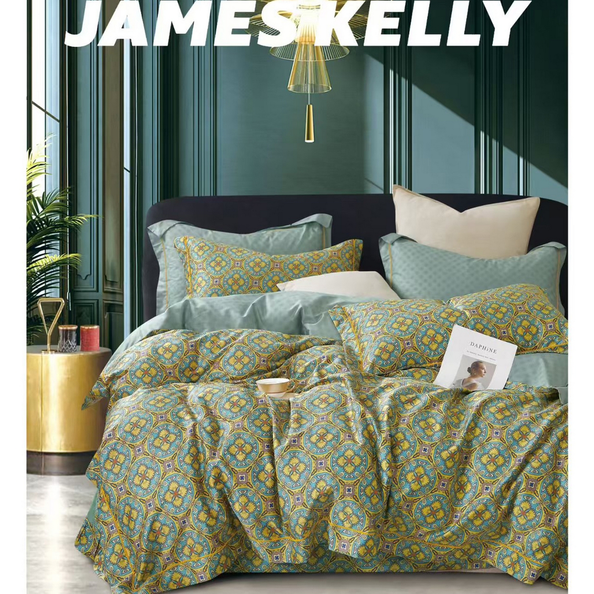 91家纺网 家纺一手货源 找家纺 （总1）未来家居 JAMES KELLY （铂金凯丽）2026新款40支13376全棉印染铂金长绒棉四件套-系列9