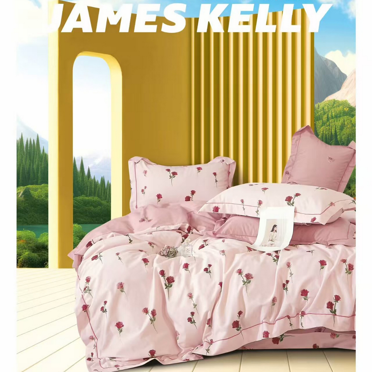 91家纺网 家纺一手货源 找家纺 （总1）未来家居 JAMES KELLY （铂金凯丽）2026新款40支13376全棉印染铂金长绒棉四件套-系列9