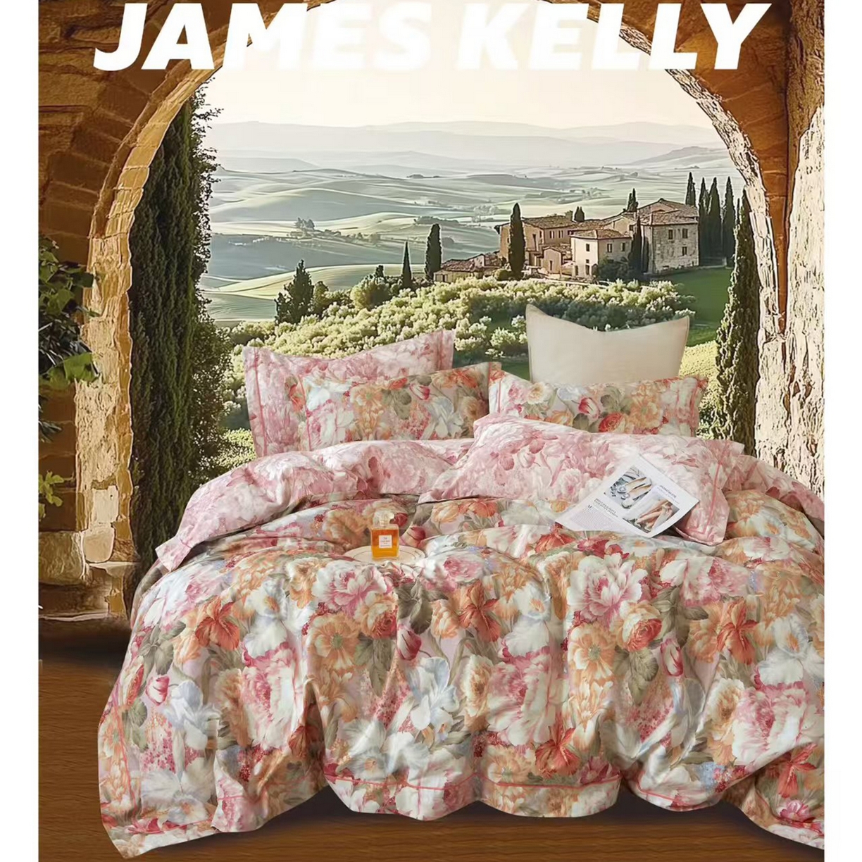 91家纺网 家纺一手货源 找家纺 （总1）未来家居 JAMES KELLY （铂金凯丽）2026新款40支13376全棉印染铂金长绒棉四件套-系列9