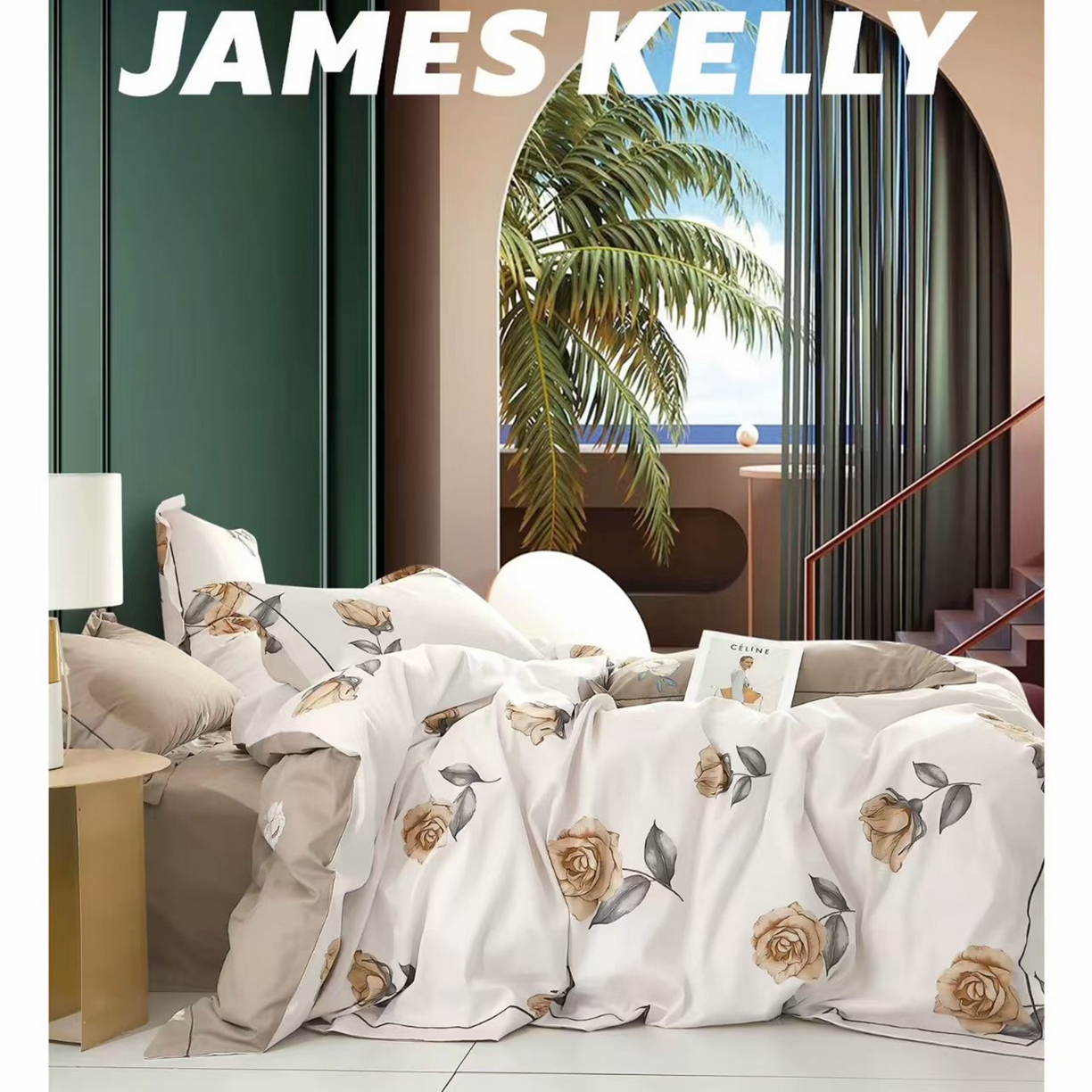 91家纺网 家纺一手货源 找家纺 （总1）未来家居 JAMES KELLY （铂金凯丽）2026新款40支13376全棉印染铂金长绒棉四件套-系列9