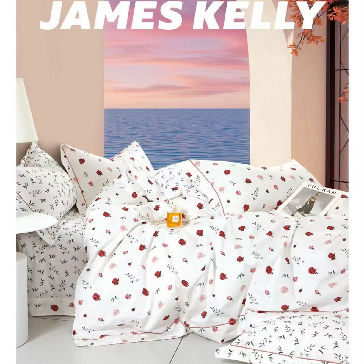 91家纺网 家纺一手货源 找家纺 （总1）未来家居 JAMES KELLY （铂金凯丽）2026新款40支13376全棉印染铂金长绒棉四件套-系列9