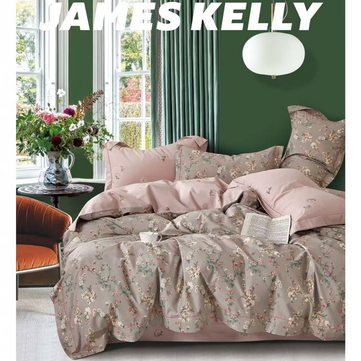 91家纺网 家纺一手货源 找家纺 （总1）未来家居 JAMES KELLY （铂金凯丽）2026新款40支13376全棉印染铂金长绒棉四件套-系列9