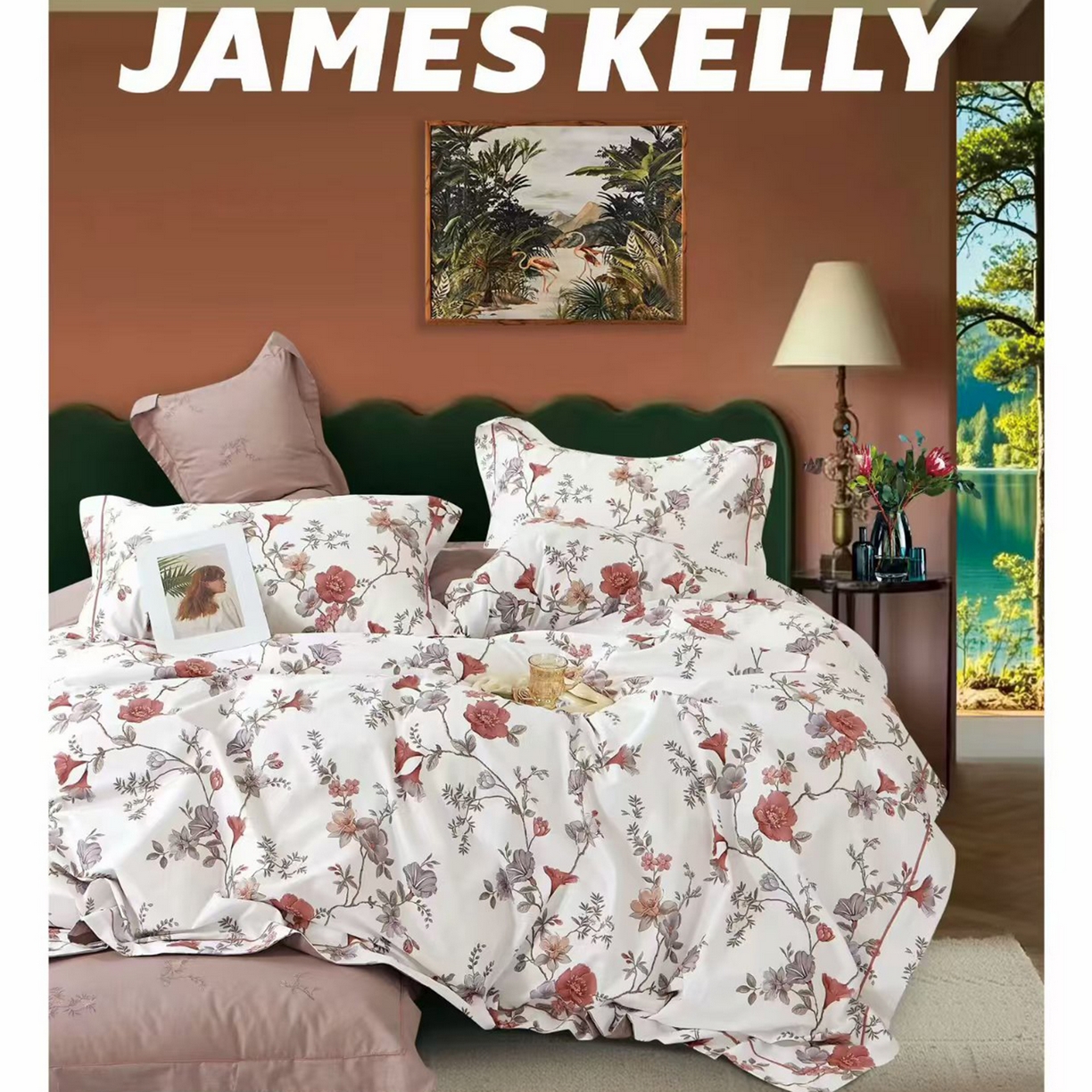 91家纺网 家纺一手货源 找家纺 （总1）未来家居 JAMES KELLY （铂金凯丽）2026新款40支13376全棉印染铂金长绒棉四件套-系列9