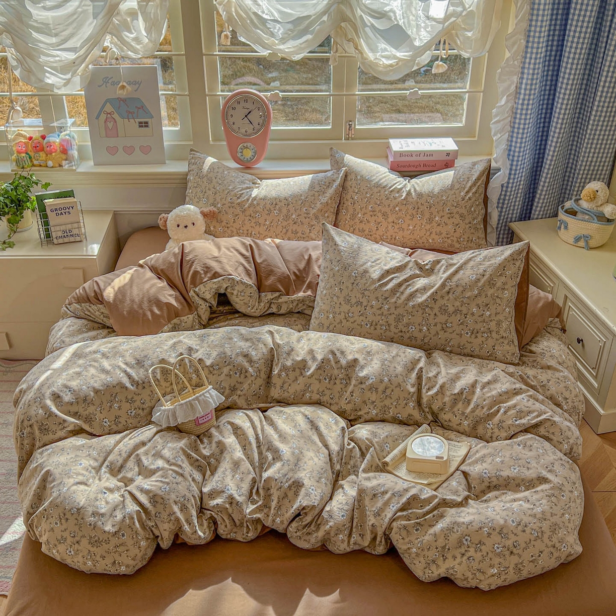 91家纺网 家纺一手货源 找家纺 思诺羽床笠 2026新款古法水洗仿棉云感棉三件套四件套 美式