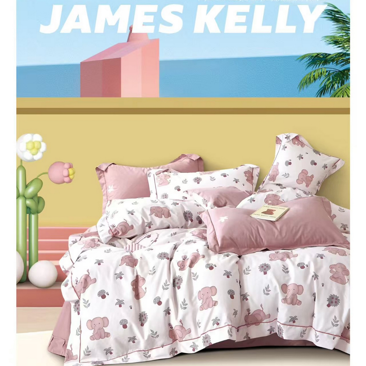 91家纺网 家纺一手货源 找家纺 （总1）未来家居 JAMES KELLY （铂金凯丽）2026新款40支13376全棉印染铂金长绒棉四件套-系列9