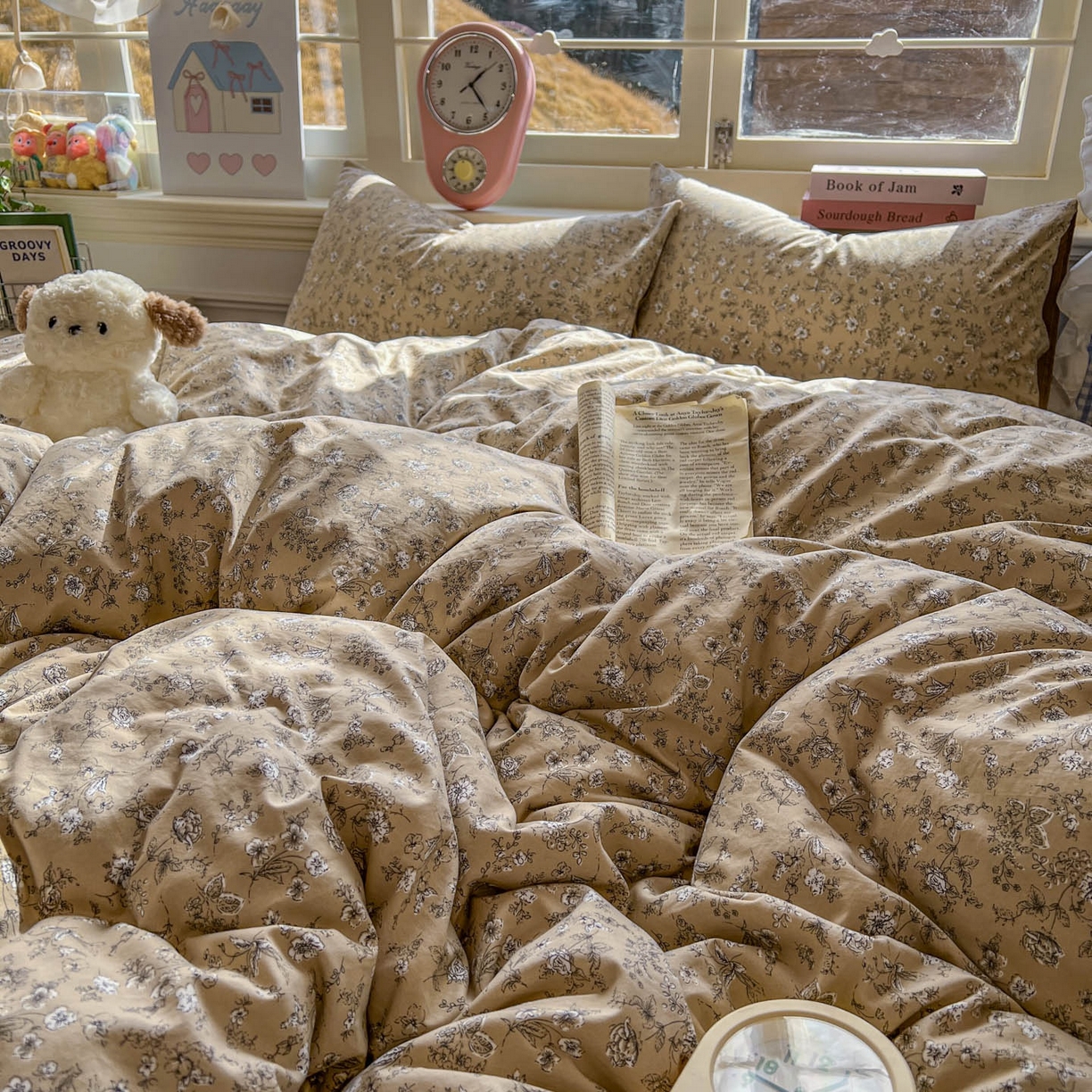 91家纺网 家纺一手货源 找家纺 思诺羽床笠 2026新款古法水洗仿棉云感棉三件套四件套 美式