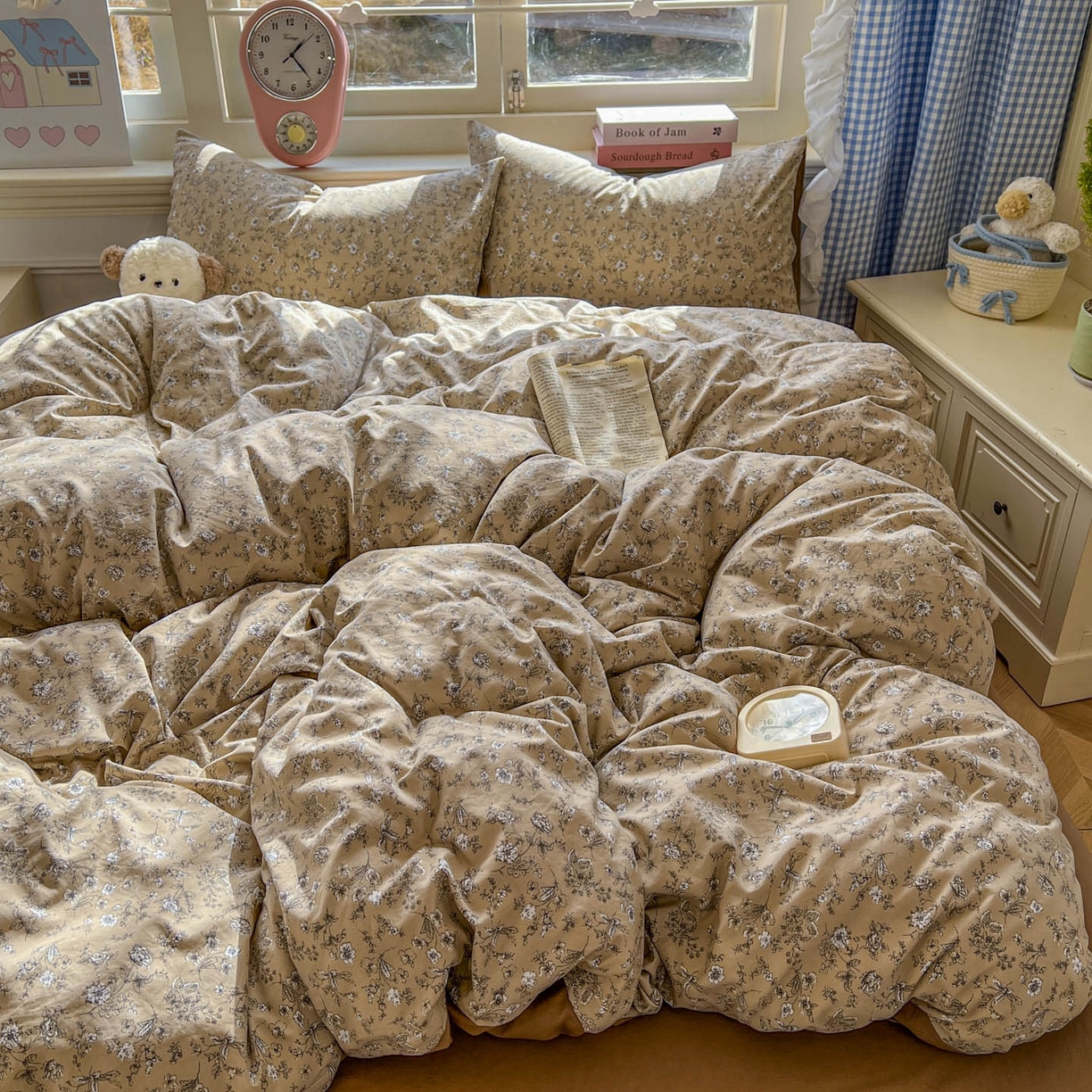 91家纺网 家纺一手货源 找家纺 思诺羽床笠 2026新款古法水洗仿棉云感棉三件套四件套 美式