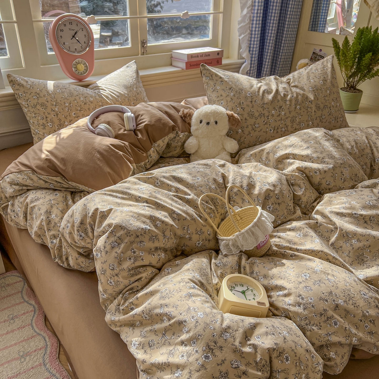 91家纺网 家纺一手货源 找家纺 思诺羽床笠 2026新款古法水洗仿棉云感棉三件套四件套 美式