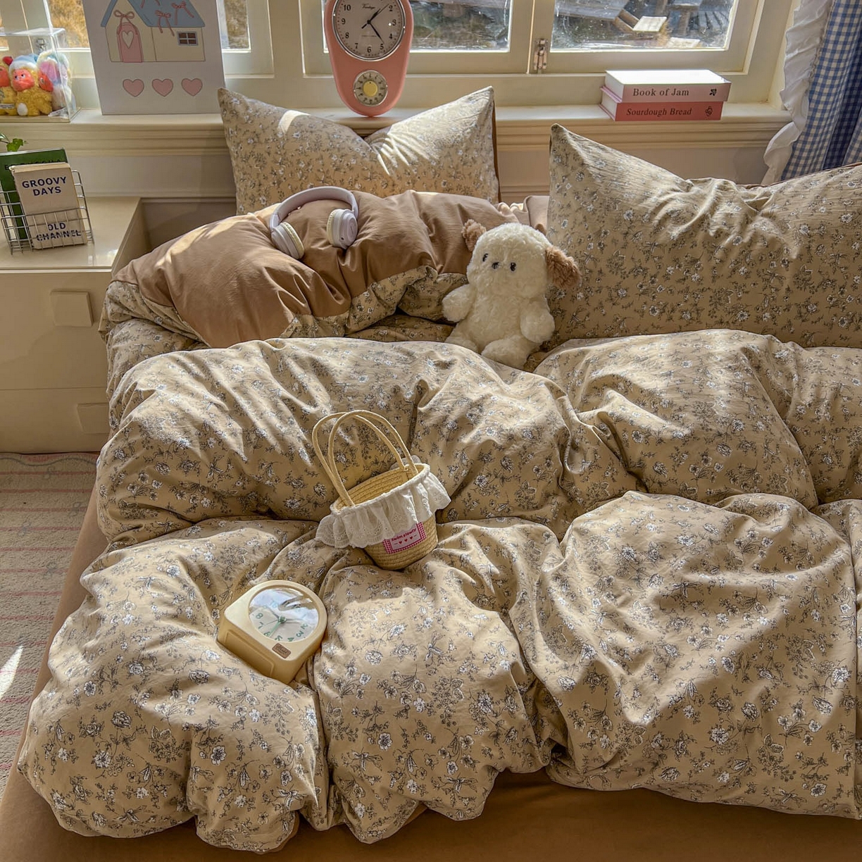 91家纺网 家纺一手货源 找家纺 思诺羽床笠 2026新款古法水洗仿棉云感棉三件套四件套 美式