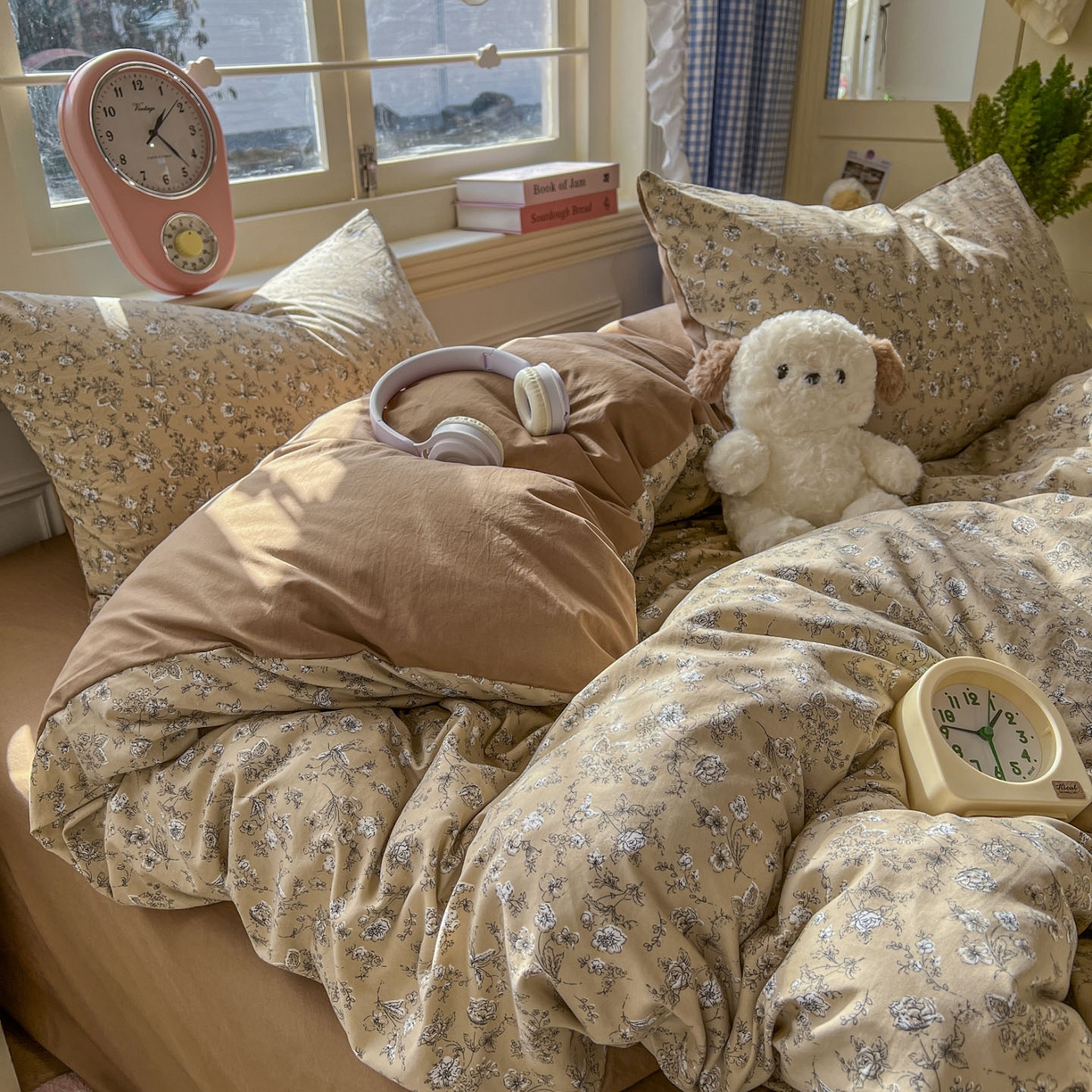 91家纺网 家纺一手货源 找家纺 思诺羽床笠 2026新款古法水洗仿棉云感棉三件套四件套 美式