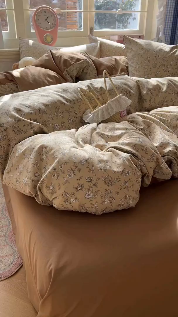 91家纺网 家纺一手货源 找家纺 思诺羽床笠 2026新款古法水洗仿棉云感棉三件套四件套 美式