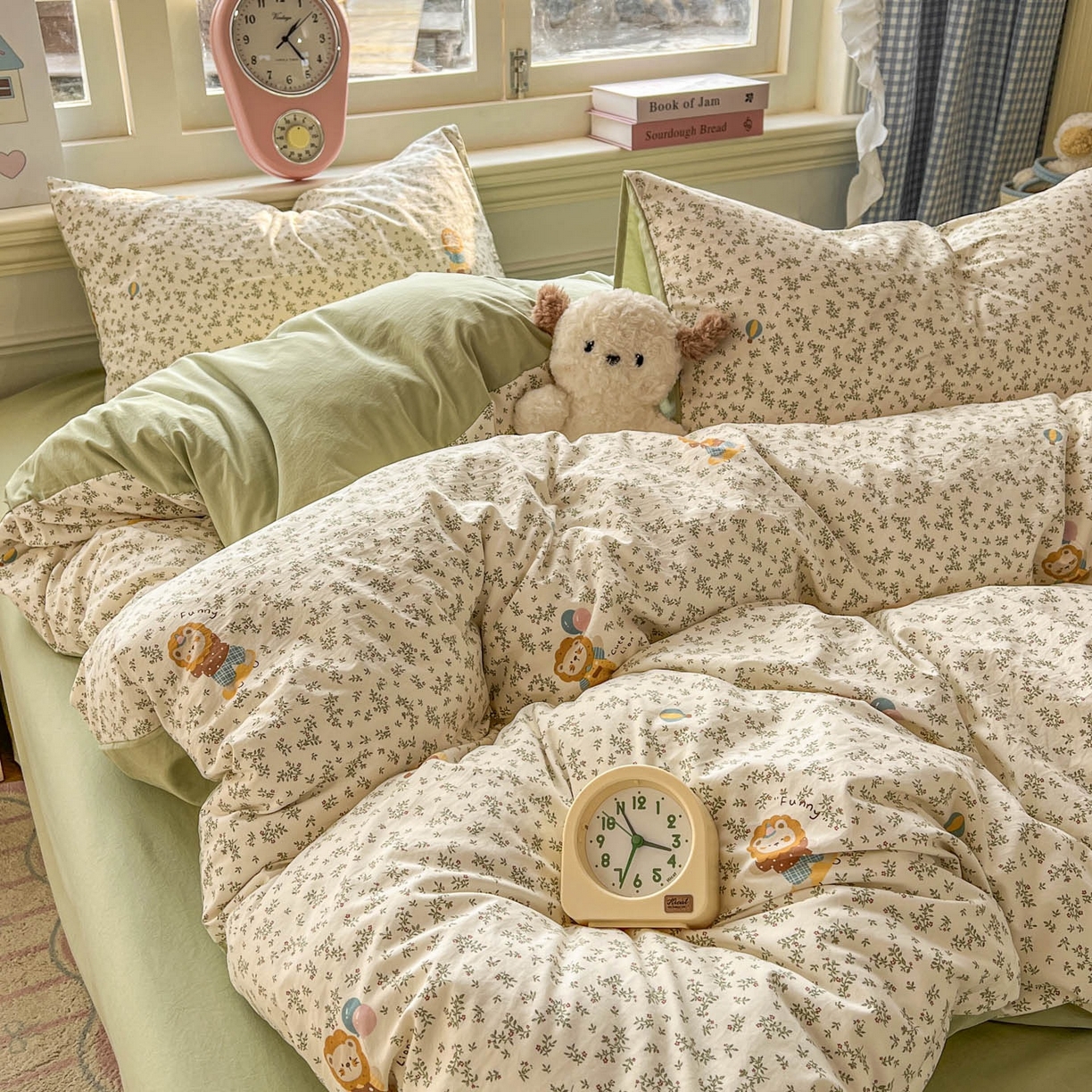 91家纺网 家纺一手货源 找家纺 思诺羽床笠 2026新款古法水洗仿棉云感棉三件套四件套 狮子莱恩