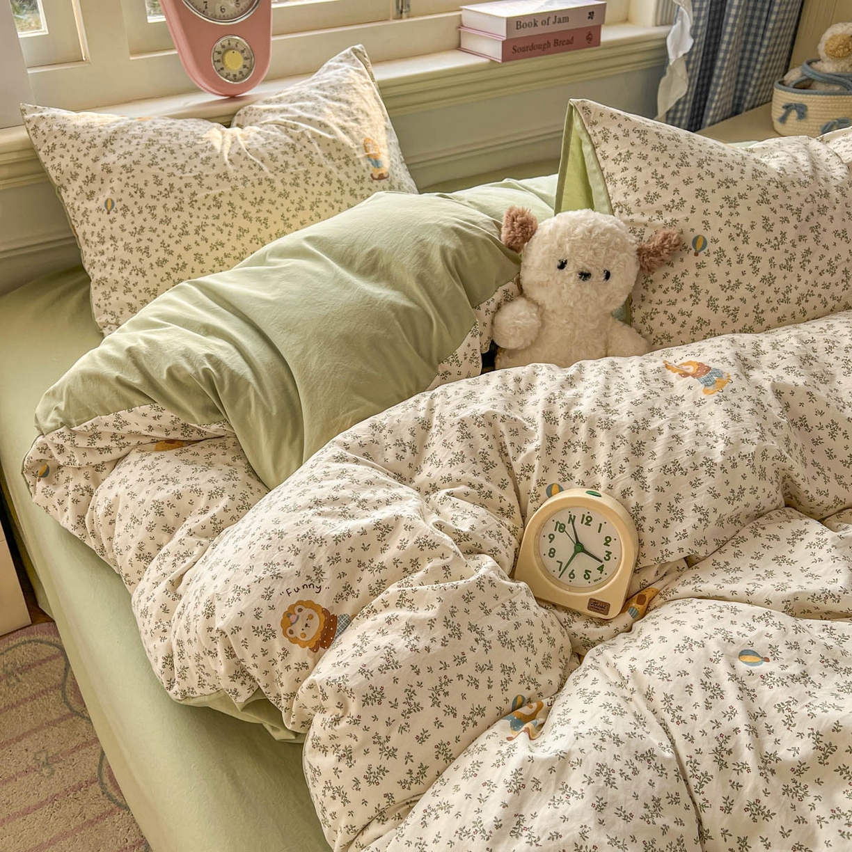 91家纺网 家纺一手货源 找家纺 思诺羽床笠 2026新款古法水洗仿棉云感棉三件套四件套 狮子莱恩