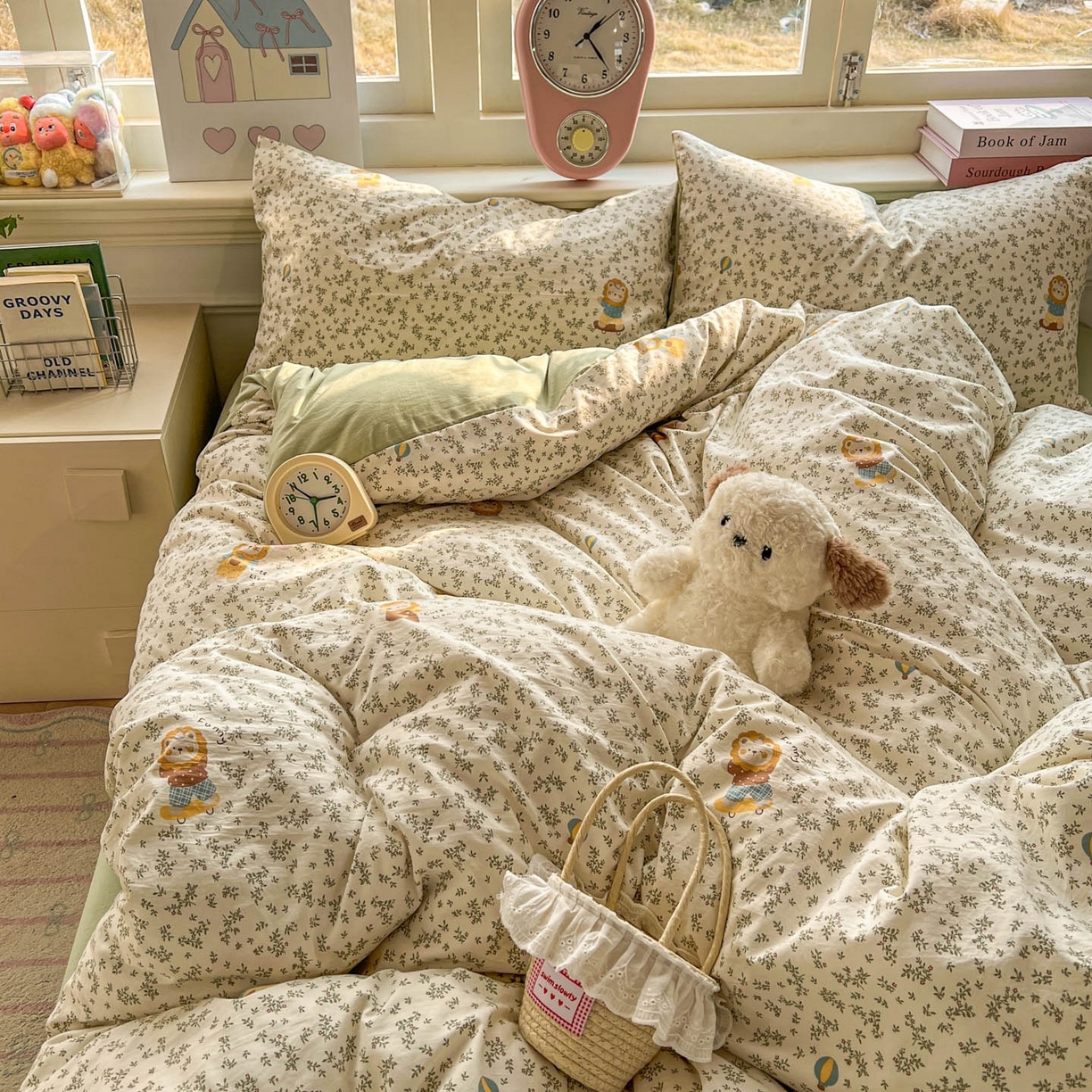 91家纺网 家纺一手货源 找家纺 思诺羽床笠 2026新款古法水洗仿棉云感棉三件套四件套 狮子莱恩