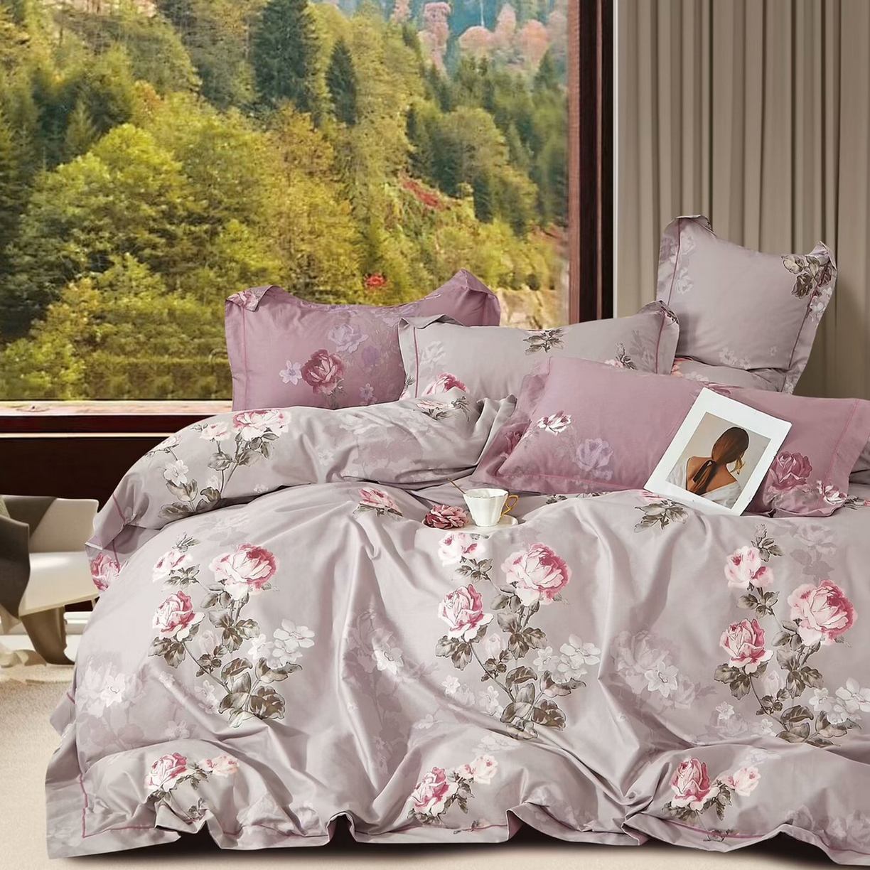 91家纺网 家纺一手货源 找家纺 （总）未来家居 JAMES KELLY （铂金凯丽）2025新款40支13376全棉印染铂金长绒棉四件套-系列6