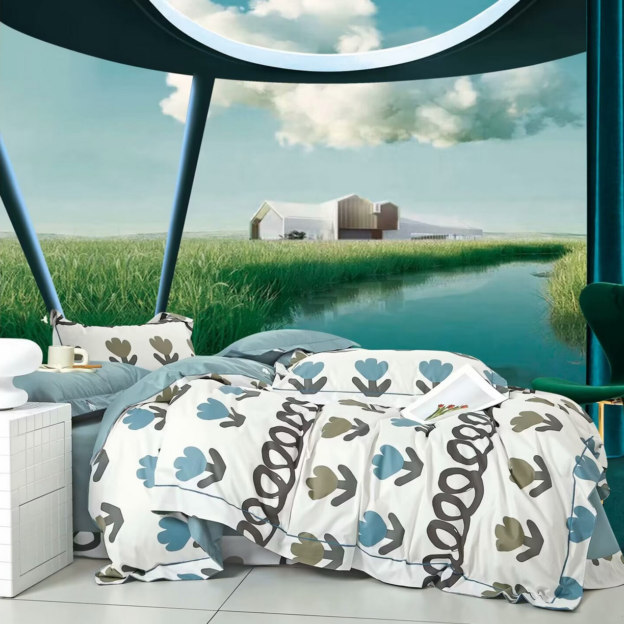 91家纺网 家纺一手货源 找家纺 （总）未来家居 JAMES KELLY （铂金凯丽）2025新款40支13376全棉印染铂金长绒棉四件套-系列6