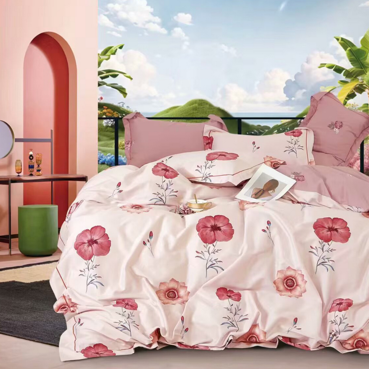 91家纺网 家纺一手货源 找家纺 （总）未来家居 JAMES KELLY （铂金凯丽）2025新款40支13376全棉印染铂金长绒棉四件套-系列6