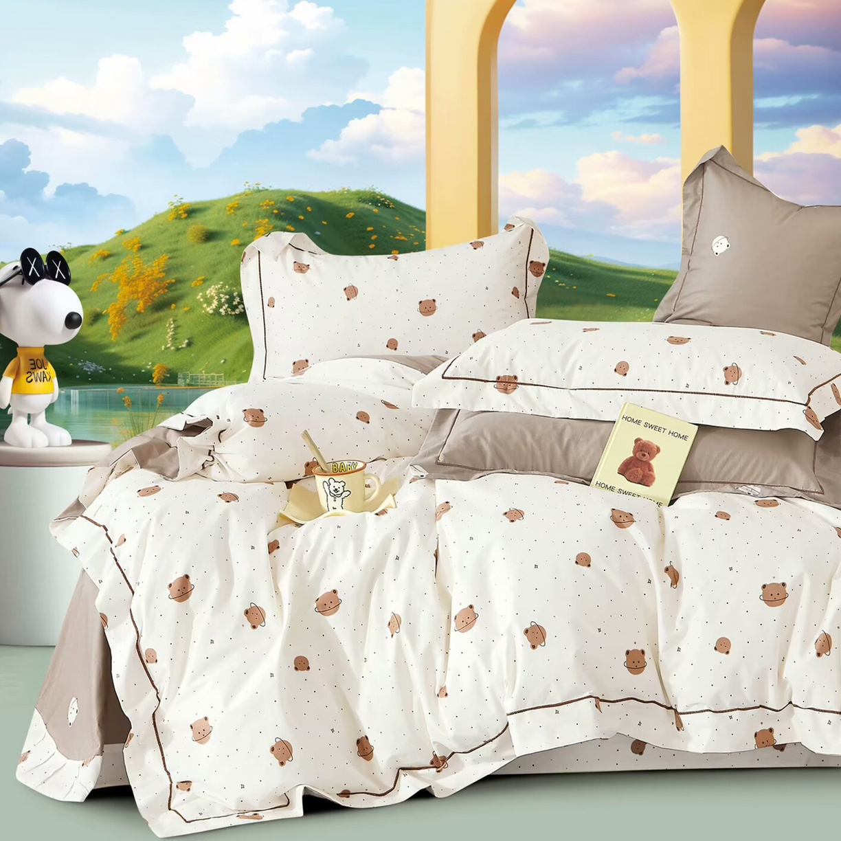 91家纺网 家纺一手货源 找家纺 （总）未来家居 JAMES KELLY （铂金凯丽）2025新款40支13376全棉印染铂金长绒棉四件套-系列6