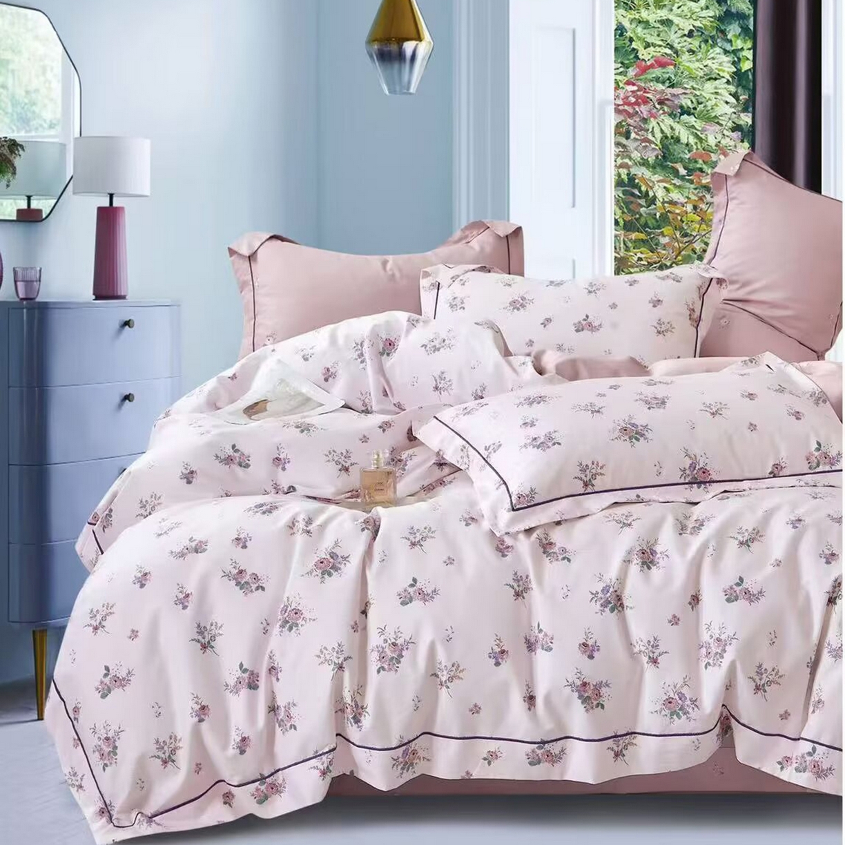 91家纺网 家纺一手货源 找家纺 （总）未来家居 JAMES KELLY （铂金凯丽）2025新款40支13376全棉印染铂金长绒棉四件套-系列6