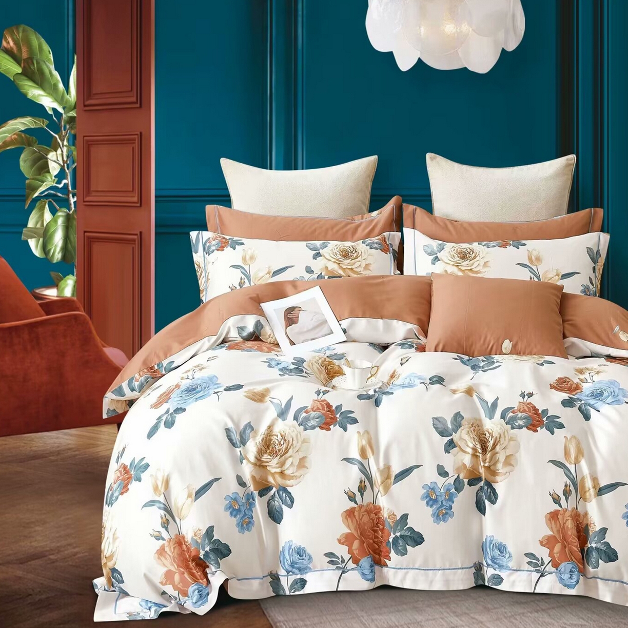 91家纺网 家纺一手货源 找家纺 （总）未来家居 JAMES KELLY （铂金凯丽）2025新款40支13376全棉印染铂金长绒棉四件套-系列6