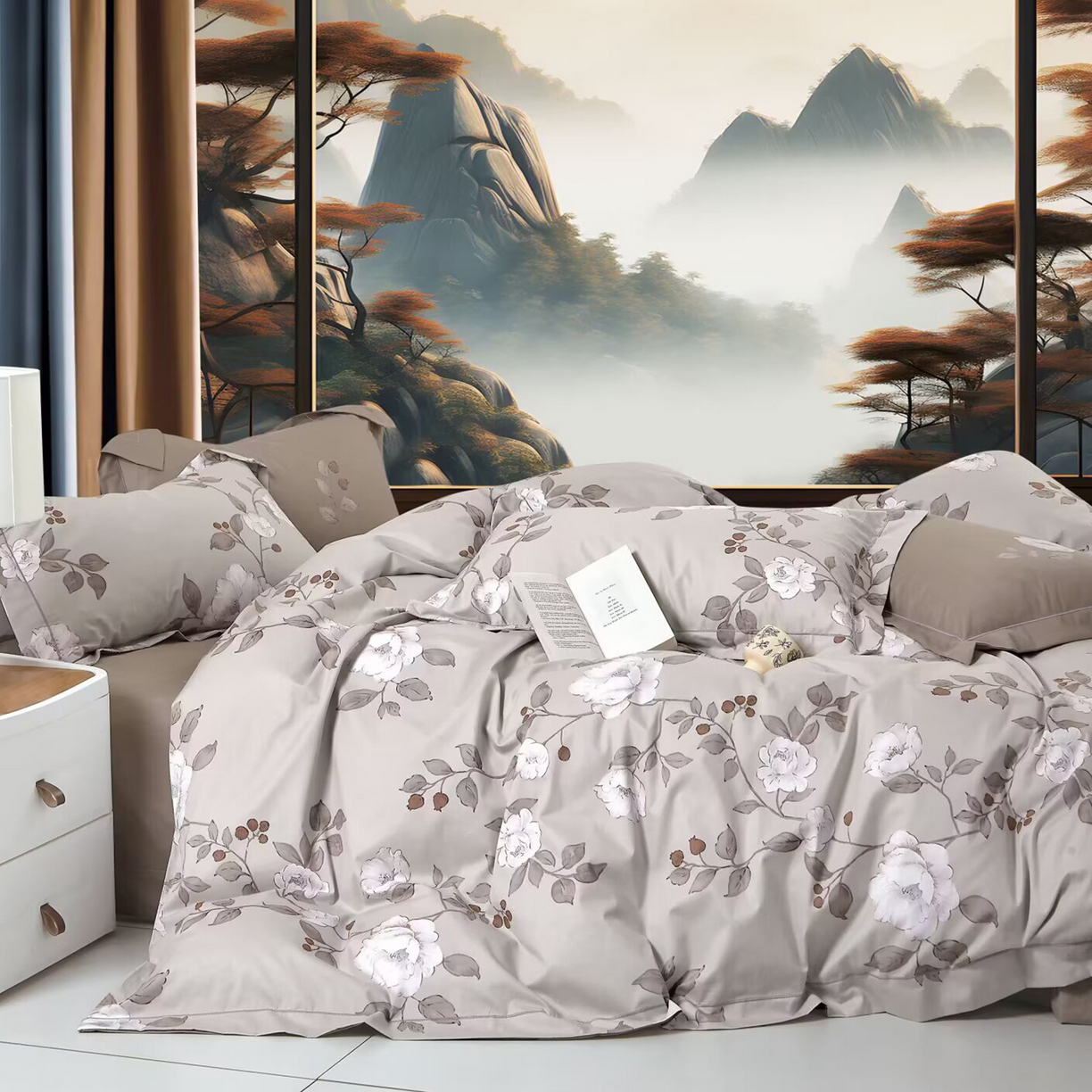 91家纺网 家纺一手货源 找家纺 （总）未来家居 JAMES KELLY （铂金凯丽）2025新款40支13376全棉印染铂金长绒棉四件套-系列6