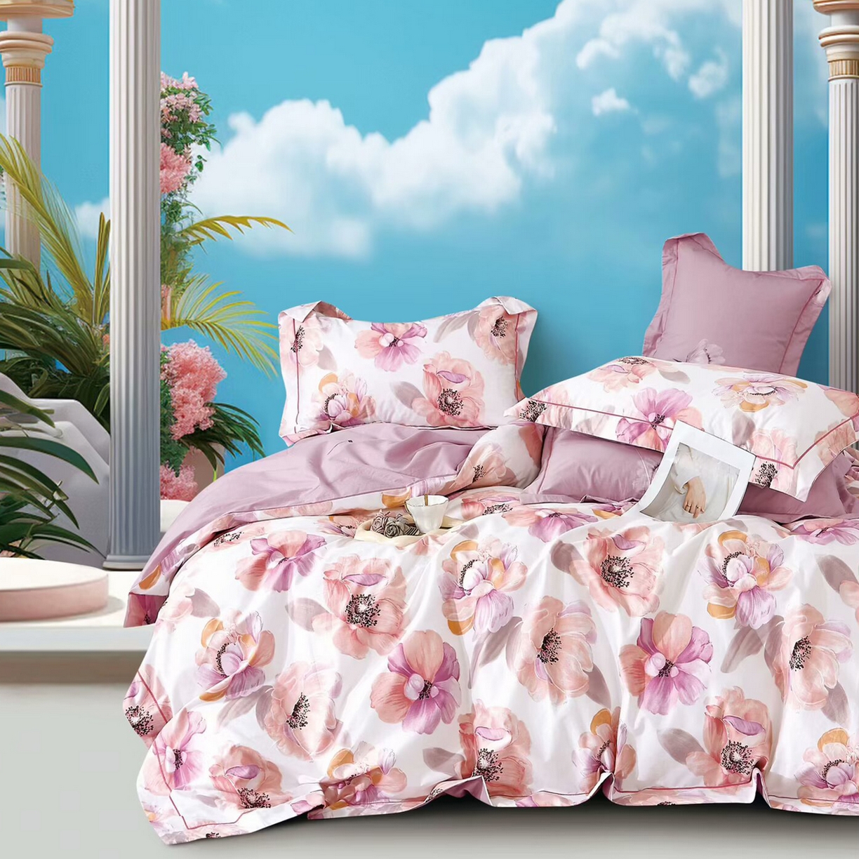 91家纺网 家纺一手货源 找家纺 （总）未来家居 JAMES KELLY （铂金凯丽）2025新款40支13376全棉印染铂金长绒棉四件套-系列6