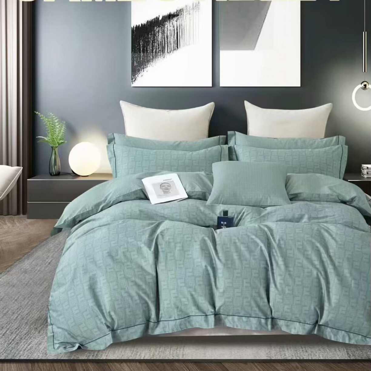 91家纺网 家纺一手货源 找家纺 （总）未来家居 JAMES KELLY （铂金凯丽）2025新款40支13376全棉印染铂金长绒棉四件套-系列6