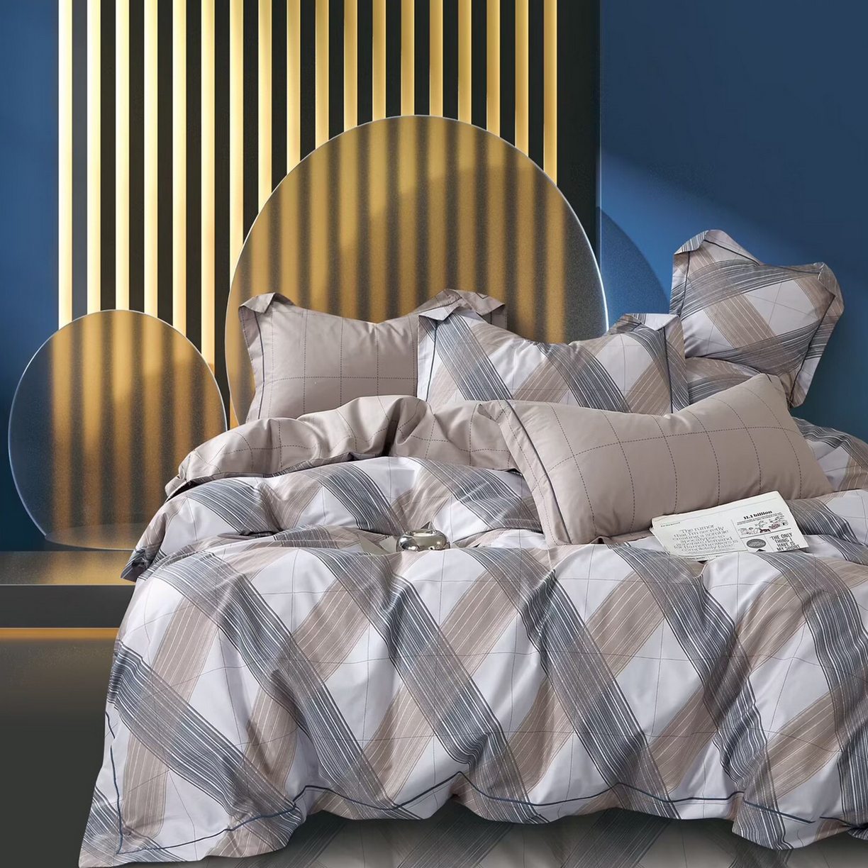 91家纺网 家纺一手货源 找家纺 （总）未来家居 JAMES KELLY （铂金凯丽）2025新款40支13376全棉印染铂金长绒棉四件套-系列6