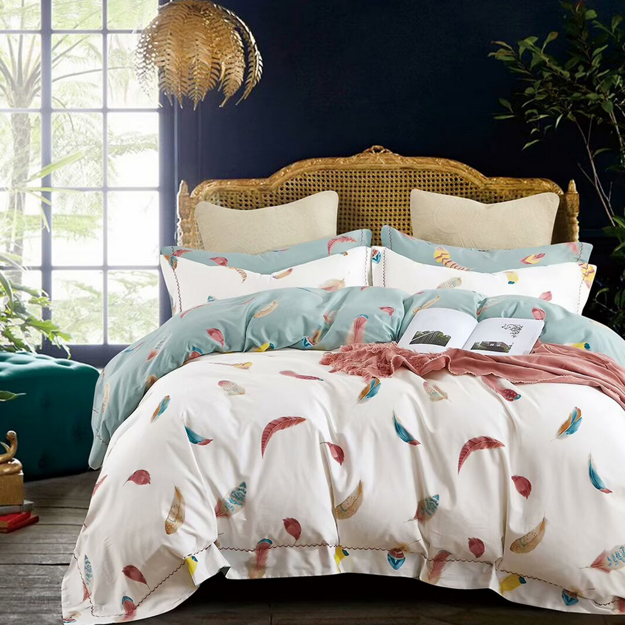 91家纺网 家纺一手货源 找家纺 （总）未来家居 JAMES KELLY （铂金凯丽）2025新款40支13376全棉印染铂金长绒棉四件套-系列6