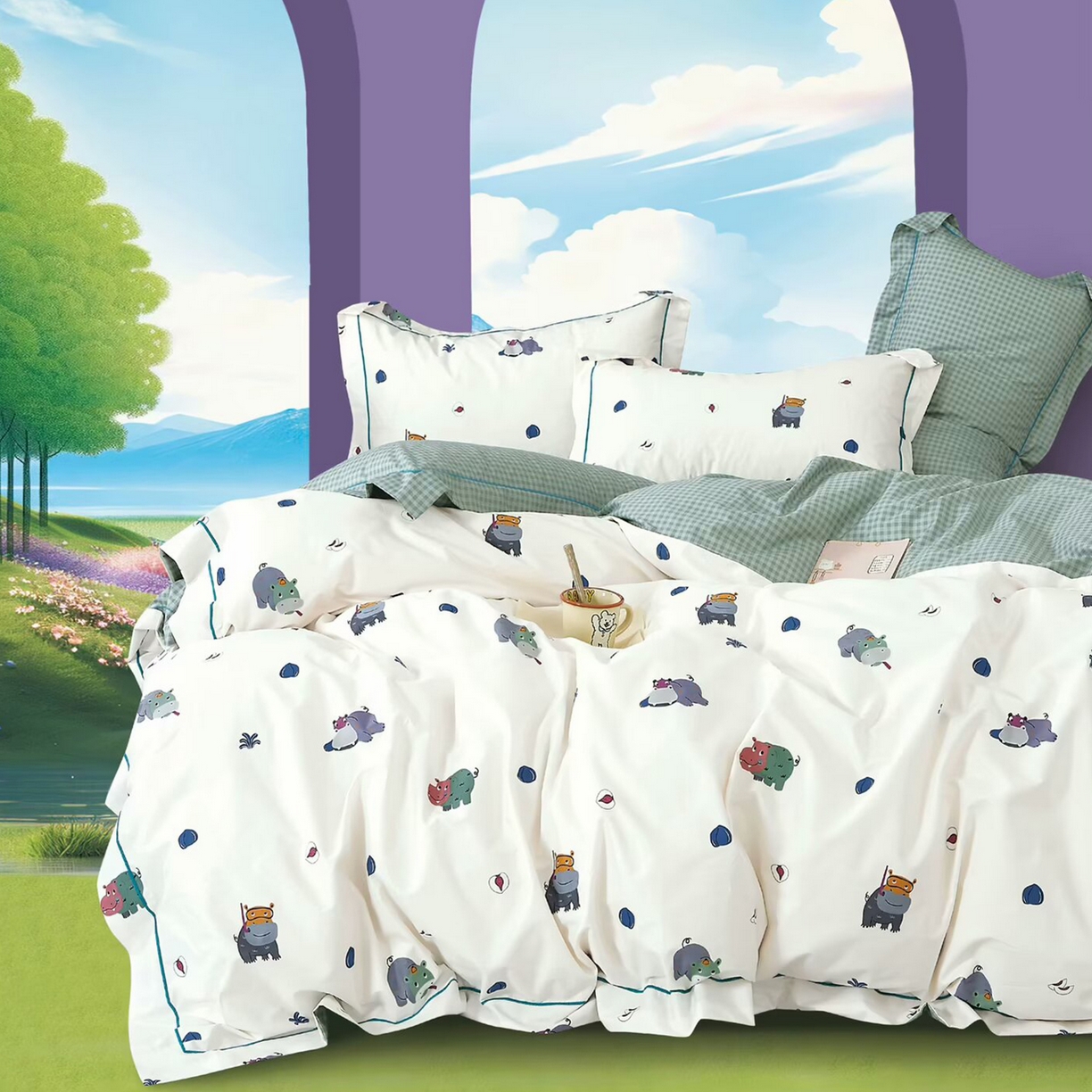 91家纺网 家纺一手货源 找家纺 （总）未来家居 JAMES KELLY （铂金凯丽）2025新款40支13376全棉印染铂金长绒棉四件套-系列6