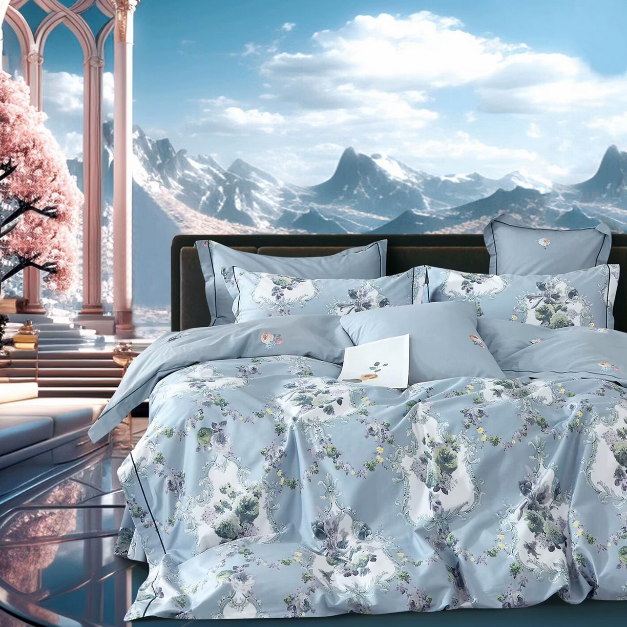 91家纺网 家纺一手货源 找家纺 （总）未来家居 JAMES KELLY （铂金凯丽）2025新款40支13376全棉印染铂金长绒棉四件套-系列6