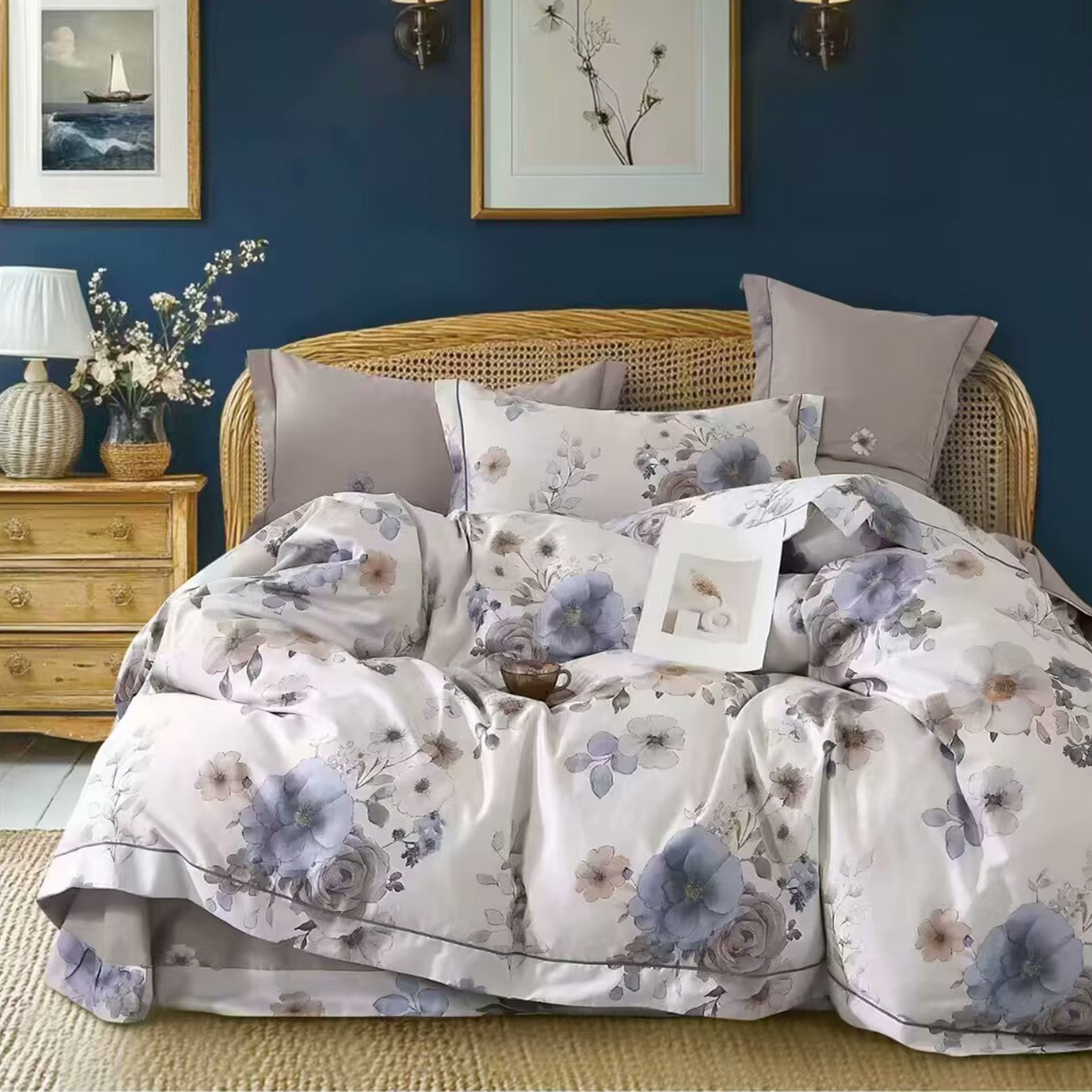 91家纺网 家纺一手货源 找家纺 （总）未来家居 JAMES KELLY （铂金凯丽）2025新款40支13376全棉印染铂金长绒棉四件套-系列6