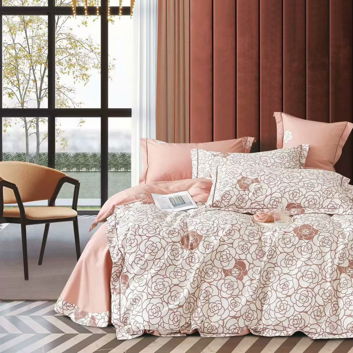 91家纺网 家纺一手货源 找家纺 （总）未来家居 JAMES KELLY （铂金凯丽）2025新款40支13376全棉印染铂金长绒棉四件套-系列6